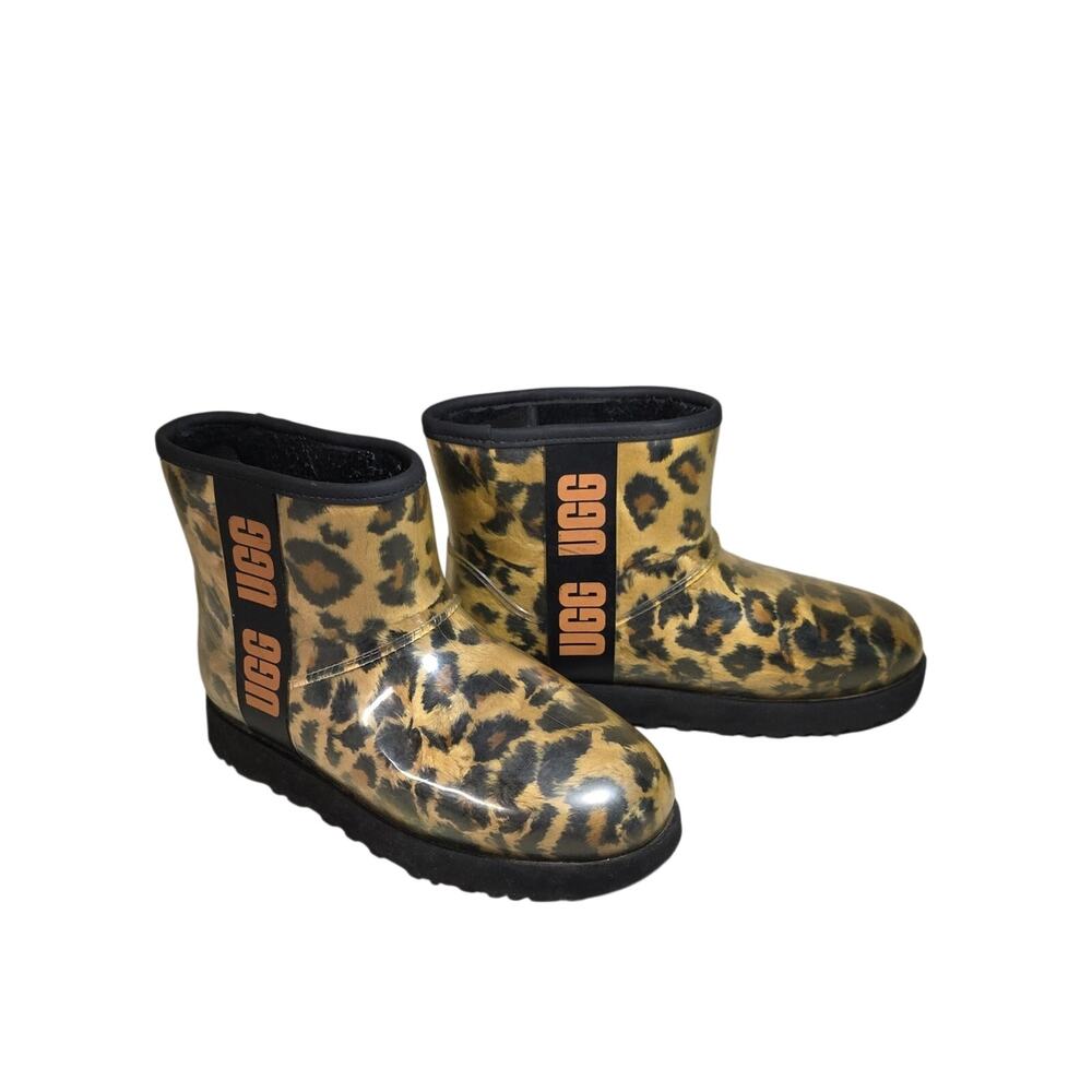 UGG Classic Clearn Mini Panther Boots Animla Print Slip On Boots Womens Size 7